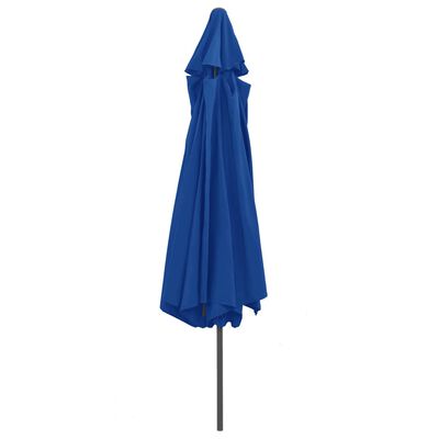 vidaXL Guarda-sol de jardim com poste de metal 390 cm azul-ciano