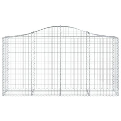 vidaXL Cestos gabião arqueados 14 pcs 200x50x100/120 ferro galvanizado