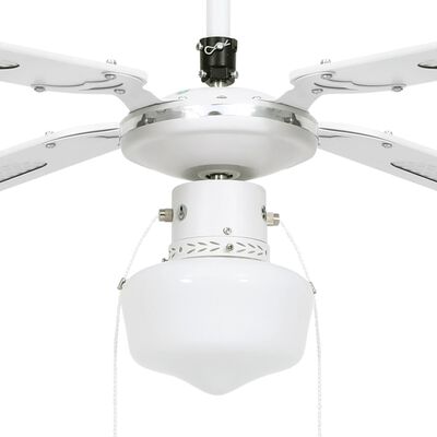 vidaXL Ventoinha de teto com luz 106 cm branco