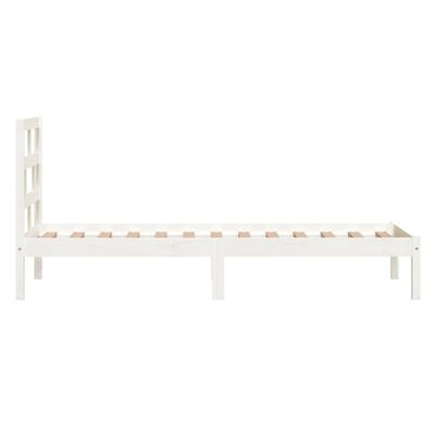 vidaXL Estrutura de cama solteiro 90x190 cm madeira maciça branco