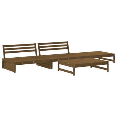 vidaXL 4 pcs conjunto lounge de jardim pinho maciço castanho-mel