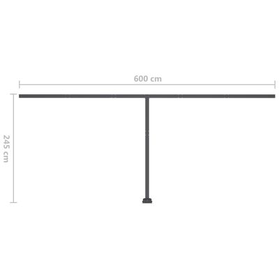 vidaXL Toldo autom. LED e sensor de vento 600x350 cm amarelo/branco