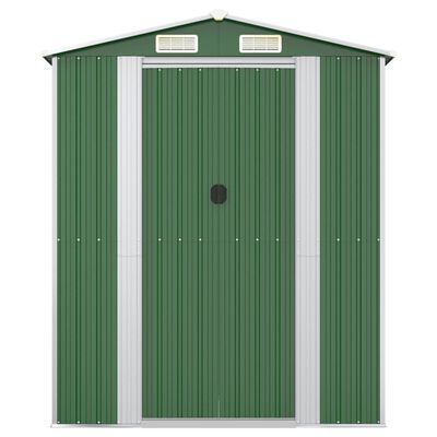 vidaXL Abrigo de jardim 192x772x223 cm aço galvanizado verde