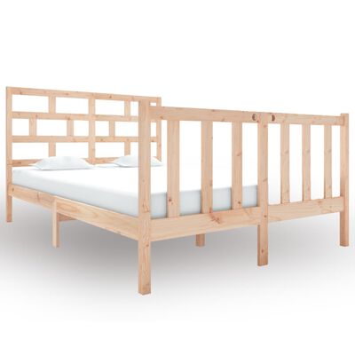 vidaXL Estrutura de cama pequena casal 120x190 cm pinho maciço