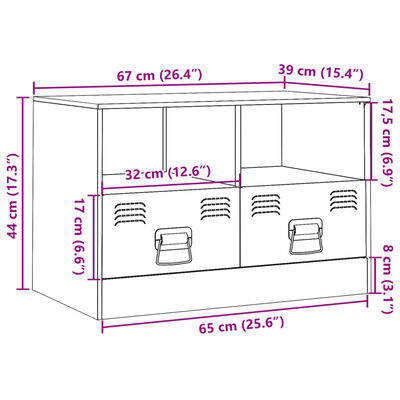 vidaXL Móvel de TV 67x39x44 cm aço rosa