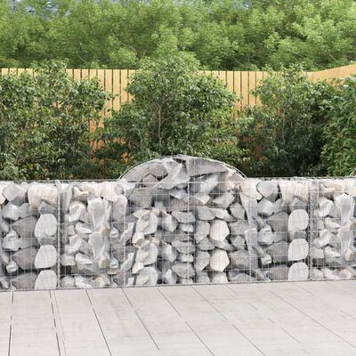 vidaXL Cestos gabião arqueados 13pcs 200x50x80/100cm ferro galvanizado