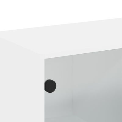 vidaXL Armário de parede c/ portas de vidro 68,5x37x35 cm branco