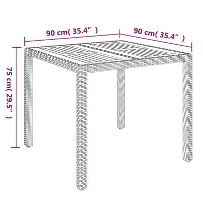 vidaXL 5 pcs conjunto de jantar p/ jardim c/ almofadões vime PE preto