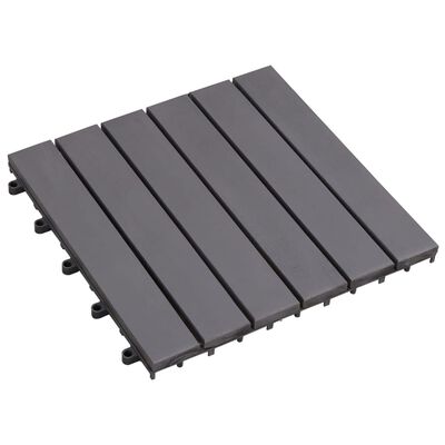 vidaXL Ladrilhos de terraço 10 pcs 30x30 cm acácia maciça cinzento