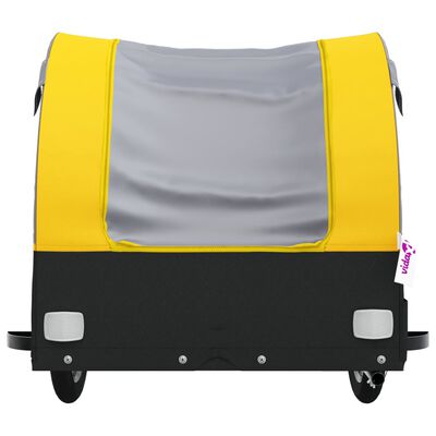 vidaXL Reboque para bicicleta 30 kg ferro preto e amarelo