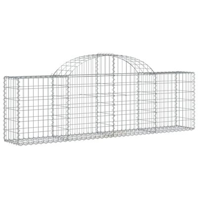 vidaXL Cestos gabião arqueados 10pcs 200x30x60/80 cm ferro galvanizado