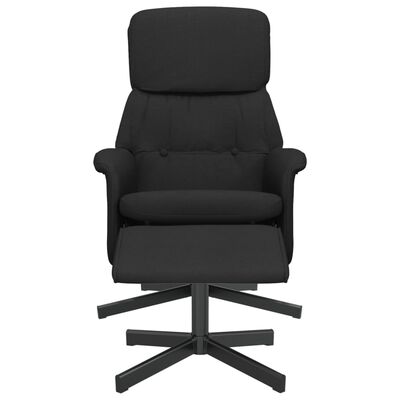 vidaXL Cadeira reclinável com apoio de pés tecido preto