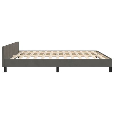 vidaXL Estrutura de cama c/ cabeceira 160x200cm veludo cinzento-escuro