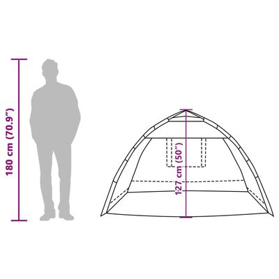 vidaXL Tenda praia 2 pessoas libertação rápida impermeável azul ciano