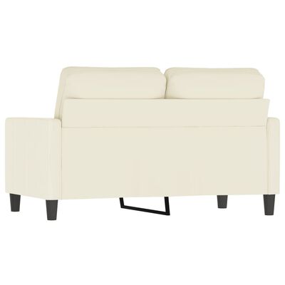 vidaXL Sofá de 2 lugares veludo 120 cm cor creme