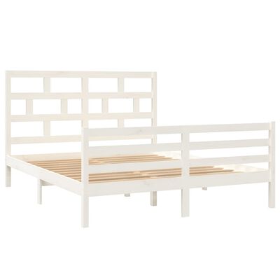 vidaXL Estrutura de cama 160x200 cm madeira de pinho maciça branco