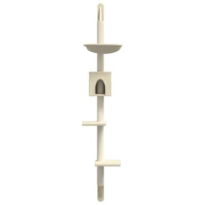 vidaXL Árvore de parede para gatos c/ poste arranhador 187 cm creme