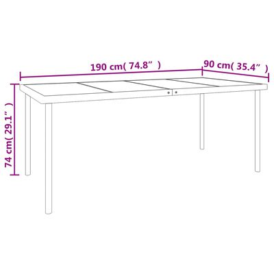 vidaXL 9 pcs conjunto de jantar para jardim aço e textilene preto