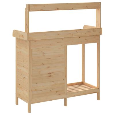 vidaXL Mesa de cultivo c/ armário 110,5x45x124,5 cm abeto maciço