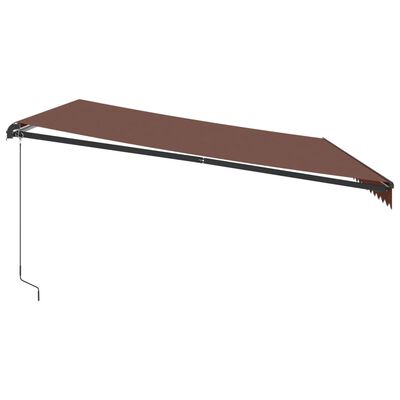 vidaXL Toldo retrátil manual 500x350 cm castanho