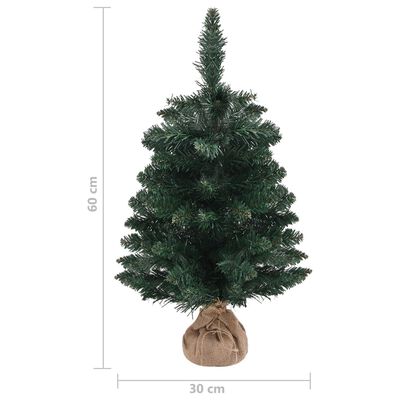 vidaXL Árvore de Natal artificial com suporte 60 cm PVC verde