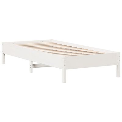 vidaXL Cama sem colchão 90x200 cm madeira de pinho maciça branco