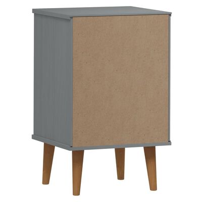 vidaXL Mesa de cabeceira MOLDE 40x35x65 cm pinho maciço cinza