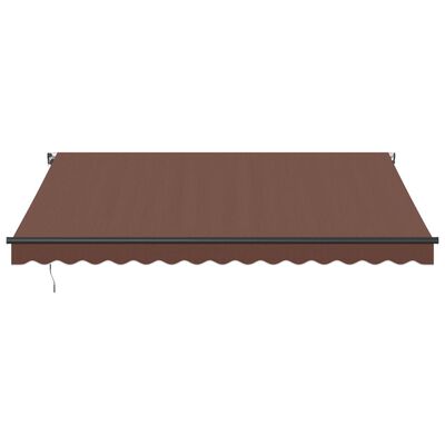 vidaXL Toldo retrátil manual com luzes LED 400x350 cm castanho