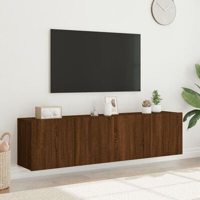 vidaXL Móveis de parede para TV 2 pcs 80x30x41 cm carvalho castanho