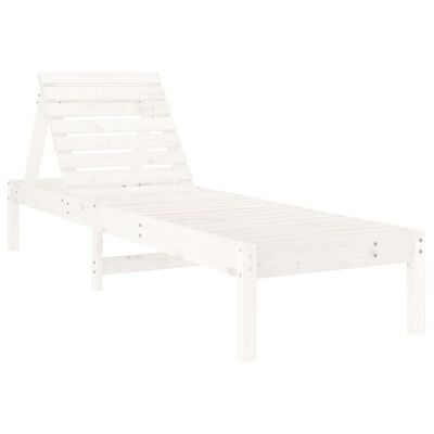 vidaXL Espreguiçadeiras 2 pcs 199,5x60x74 cm pinho maciço branco