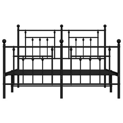 vidaXL Estrutura de cama com cabeceira e pés 140x190 cm metal preto