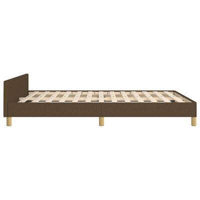 vidaXL Estrutura de cama sem colchão 140x200 cm tecido castanho-escuro