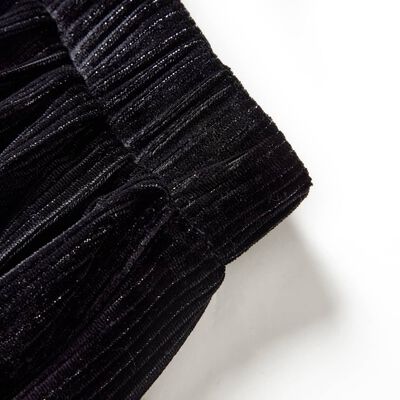 Saia plissada para criança com lurex preto 140