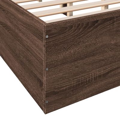 vidaXL Estrutura de cama 135x190cm derivados madeira carvalho castanho