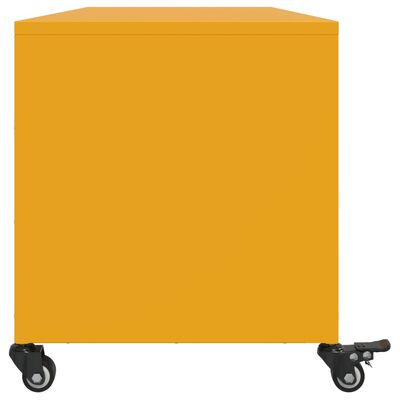 vidaXL Móvel de TV 100,5x39x43,5 cm aço amarelo mostarda