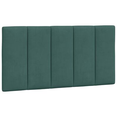 vidaXL Estrutura de cama c/ cabeceira 100x200 cm veludo verde-escuro