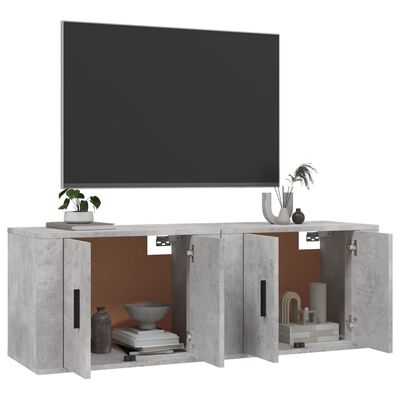 vidaXL Móveis de TV de parede 2 pcs 57x34,5x40 cm cinzento cimento