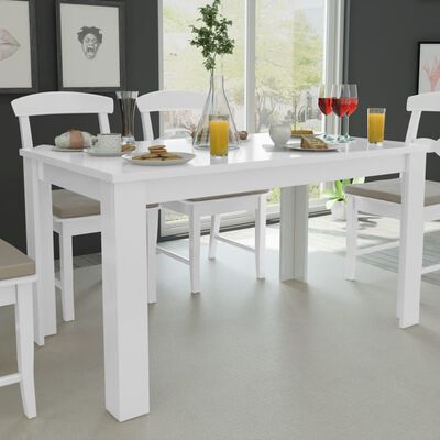 vidaXL Mesa de jantar 140x80x75 cm branco