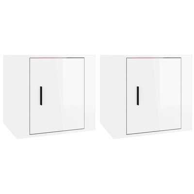 vidaXL Mesas de cabeceira 2 pcs 50x39x47 cm branco brilhante