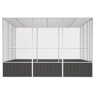 vidaXL Gaiola pássaros 302,5x324,5x211,5 cm aço galvanizado antracite