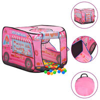 vidaXL Tenda de brincar infantil com 250 bolas 70x112x70 cm rosa