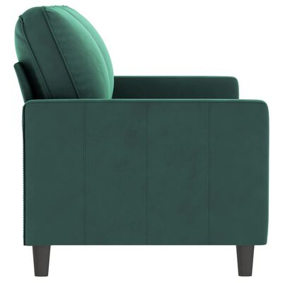 vidaXL Sofá de 2 lugares 140 cm veludo verde-escuro