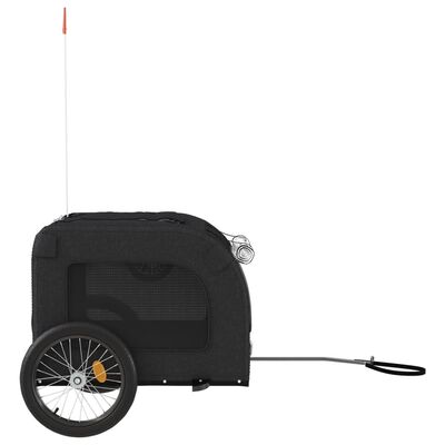 vidaXL Reboque bicicleta p/ animais tecido oxford/ferro preto