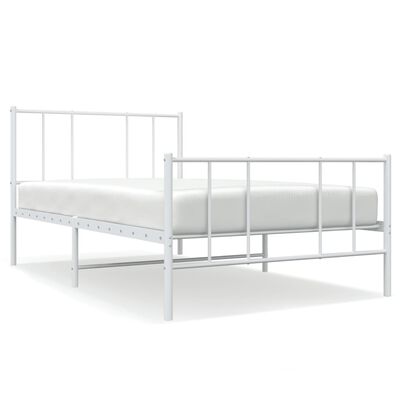 vidaXL Estrutura de cama com cabeceira e pés 100x200 cm metal branco