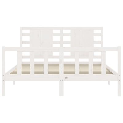 vidaXL Estrutura de cama com cabeceira 160x200 cm madeira maciça