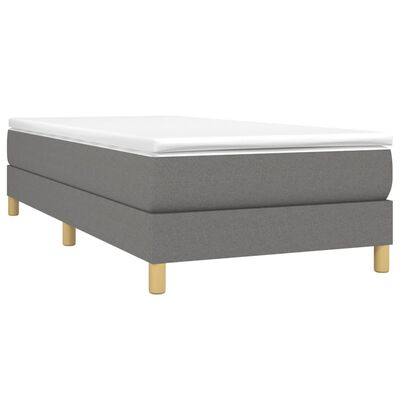 vidaXL Estrutura de cama 90x200 cm tecido cinzento-escuro