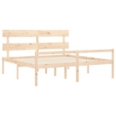 vidaXL Cama para idosos com cabeceira 200x200 cm madeira maciça