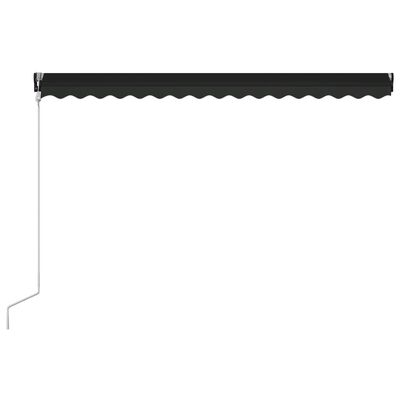 vidaXL Toldo retrátil c/ sensor vento e LED 400x300 cm antracite