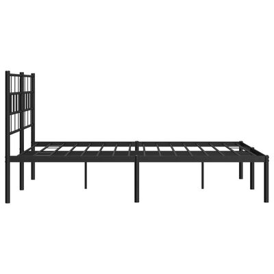 vidaXL Estrutura de cama em metal com cabeceira 150x200 cm preto