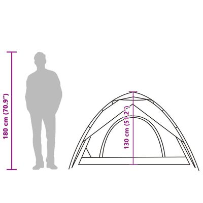 vidaXL Tenda de campismo cúpula para 2 pessoas libertação rápida azul